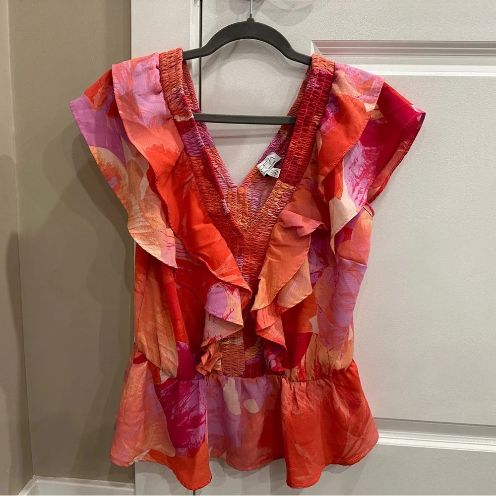 3 for $25 Sofina by Sophia vergara ruffled peplum top|  Size XS